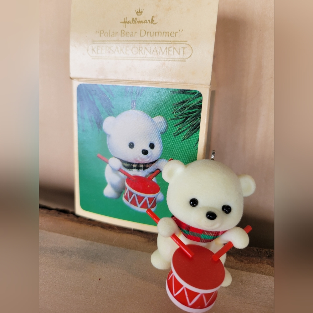 Vintage Hallmark Drummer Bear Ornament